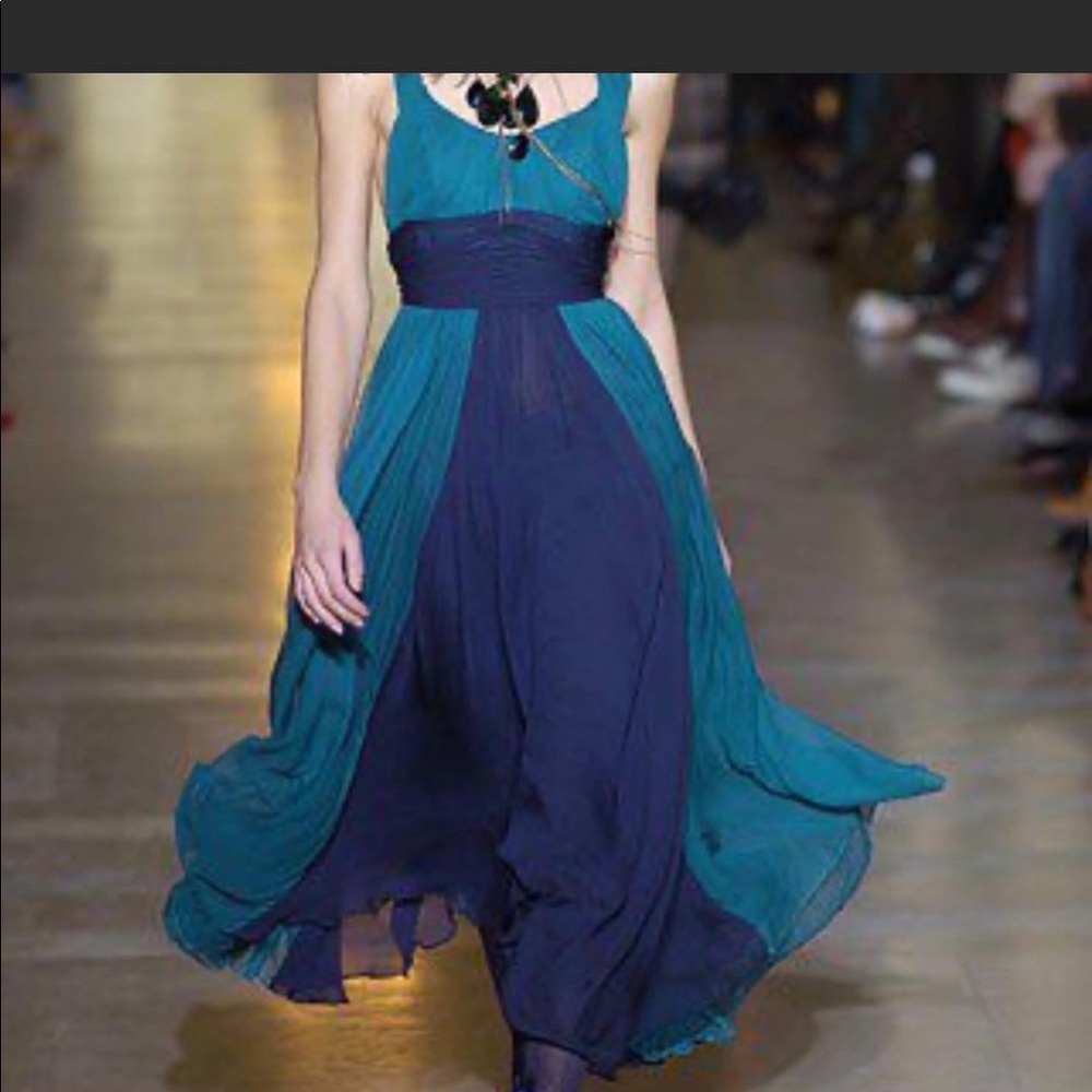 NWT Jill Stuart peacock silk gown, size 2